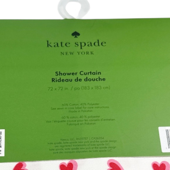 NEW Kate Spade BRUSHSTROKE HEARTS Shower Curtain - Picture 6 of 6